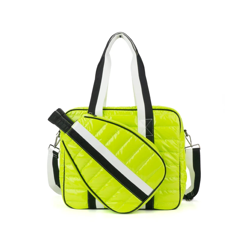 "The Tourney" Large Pickleball Bag - Neon Yellow